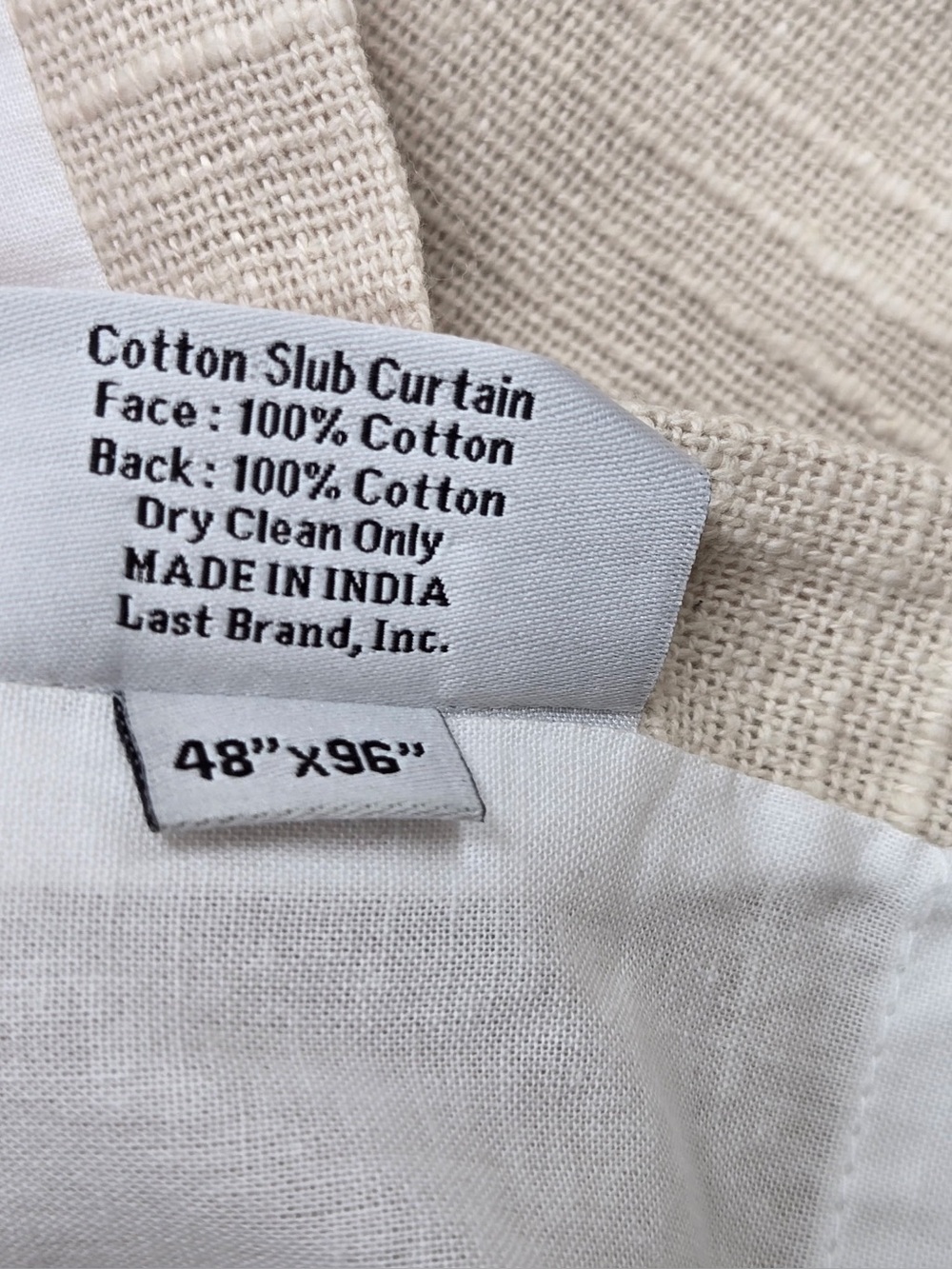 NWT QUINCE Set Of 2 48x84 Cotton Slub Curtains Natural 0858 - Picture 7 of 11
